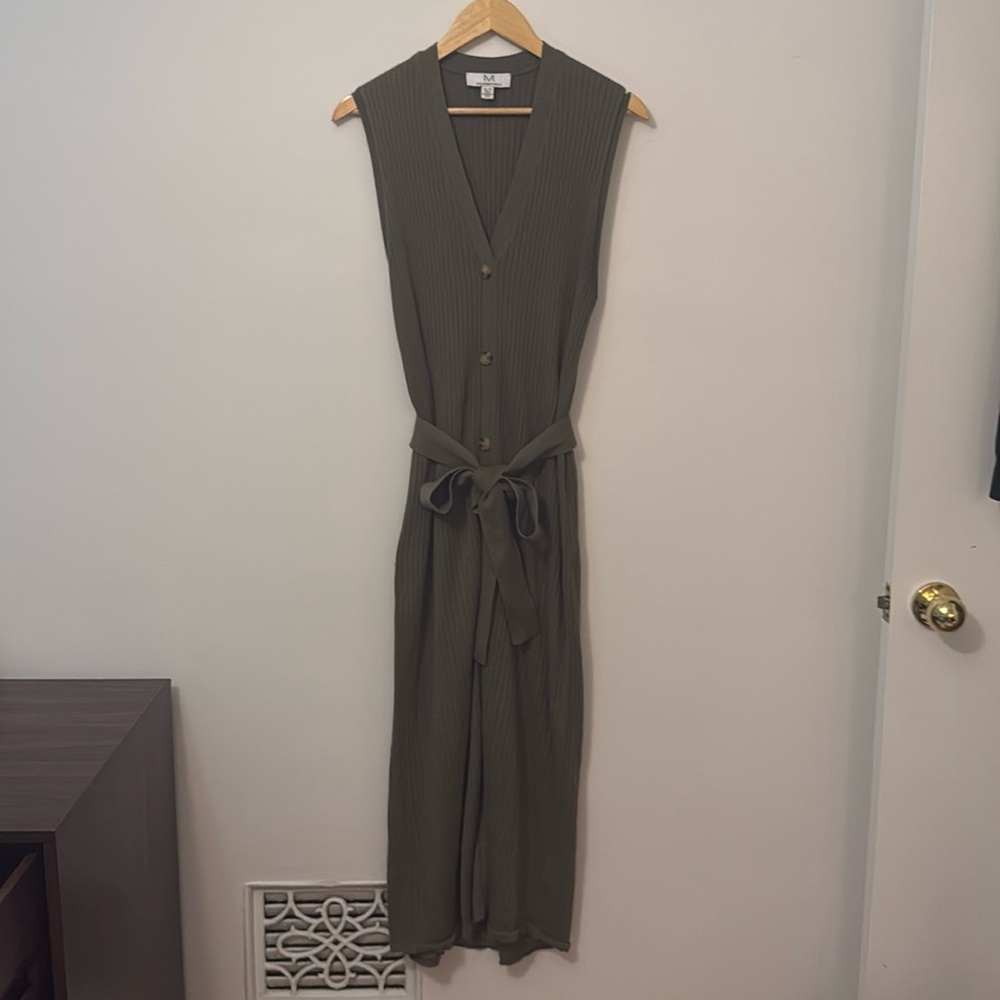 Ribbed Green Sweater Dress
